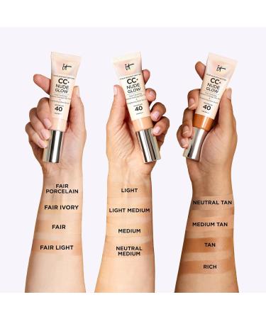 IT Cosmetics CC+ Nude Glow Your Skin But Better Cream Medium Coverage SPF40 Enriched with Peptides Collagen & Vitamins  - Buy Online on GoSupps.com