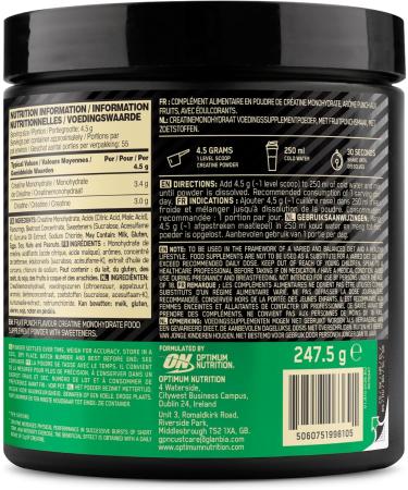  Optimum Nutrition Optimum Nutrition Micronized Creatine Powder Fruit Punch Flavor 247.5g 55 Servings - Buy Online on GoSupps.com