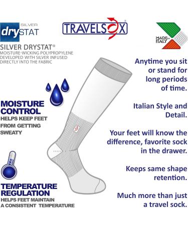 Travelsox TSS6000 Compression Socks with DryStat - Men's Navy Small - Patented Design for Comfort & Support - Buy Online on GoSupps.com