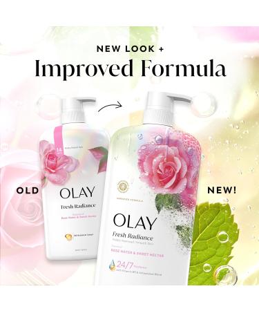 Olay Body Wash for Women Fresh Radiance 24/7 Skin-Loving Freshness Visibly Radiant Plant Based Cleansers Vitamin B3 & Antioxidant Blend All Skin Types Rose Water & Sweet Nectar Scent 29 fl oz - Buy Online on GoSupps.com