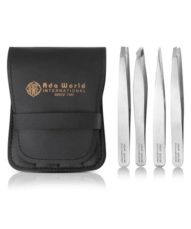 Professional Stainless Steel Tweezers for Facial Hair Women & Men   Set of PCS Eyebrow Tweezers for Ingrown Hair  Facial Hair  Splinter  Blackhead  & Tick Remover