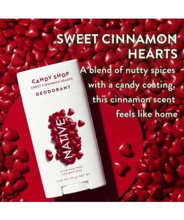 Native Deodorant Contains Naturally Derived Ingredients 72 Hour Odor Control | Seasonal Scents for Women and Men Aluminum Free with Baking Soda Coconut Oil & Shea Butter | Cinnamon Hearts - 3 Pk 3 Ct - Sweet Cinnamon Hearts - Buy Online on GoSupps.com