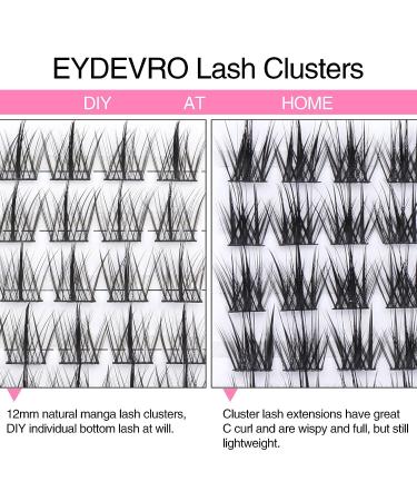 12mm C Curl Mink Individual Lashes - 60 Cluster Eyelash Extensions for Natural, Wispy Look | EYDEVRO - Buy Online on GoSupps.com