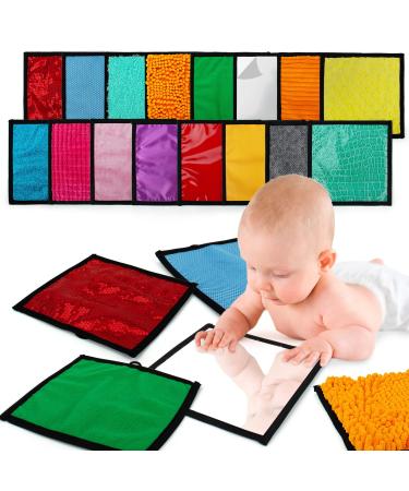 Inbeby 16 Set Sensory Mini Mats Assorted Textured Sensory Floor Tiles - Sensory Walls, Sensory Mats Tactile Sensory Toys for Autistic Children Kids Baby Toddler with Sensory Issues Fidgeting Activity
