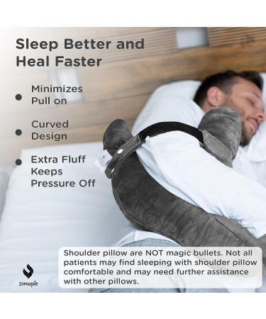 Zomaple Shoulder Surgery Pillow for Pain Relief | Soft Rotator Cuff Pillow for Comfort and Support | Healing Charcoal Grey - Buy Online on GoSupps.com