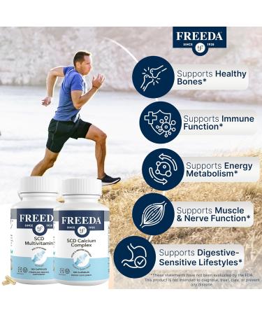FREEDA SCD Bundle SCD Multivitamin + SCD Calcium Complex Specific Carbohydrate Diet Friendly Gut-Sensitive Formula Kosher, Gluten-Free, Vegan 180 Capsules Each - Buy Online on GoSupps.com
