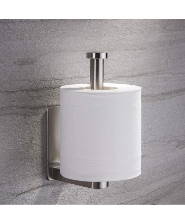 YIGII Self Adhesive Toilet Paper Holder - Stainless Steel Brushed Stand | No Drilling Bathroom Tissue Holder - Silver - Buy Online on GoSupps.com