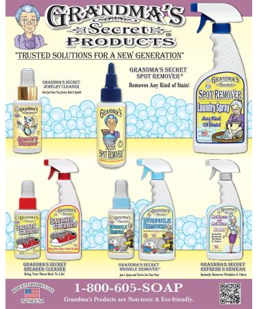 Grandma's Secret Spot Remover - Chlorine & Toxin-Free Stain Remover for Clothes - Effectively Removes Oil Paint Blood & Pet Stains - 2 Ounce - Buy Online on GoSupps.com
