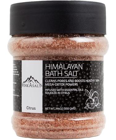 Pink A Salt Himalayan Bath Salt for Cleansing Soothing Skin - Perfect for Acne & Irritated Skin - Infused with Essential Oils & Citrus Scent - All Skin Types (19.4 OZ)