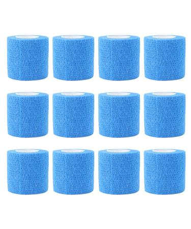 Non Woven Hoof Repair Bandage Self Adhesive Hoof Repair Bandage Waterproof 12 Pack Animal Elastic Bandage for Livestock (Blue)