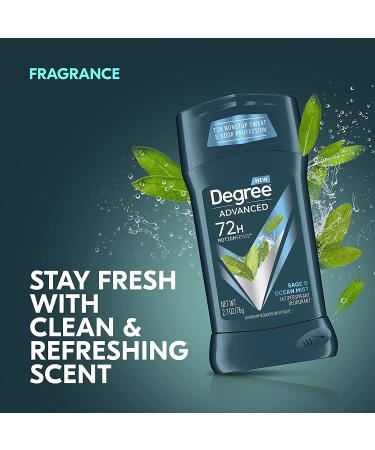 Degree Men Advanced 72-Hour Sweat & Odor Protection Deodorant 4-Pack - Sage & Ocean Mist | MotionSense Technology - 2.7 oz - Buy Online on GoSupps.com