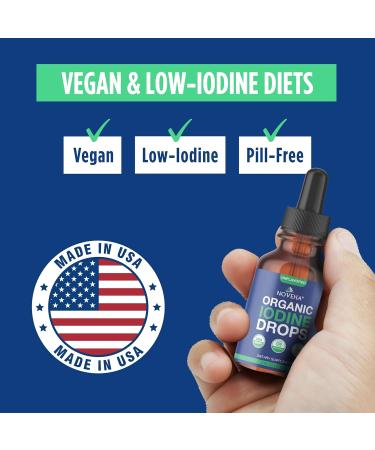 NOVEHA Organic Iodine Drops for Thyroid Health & Metabolism Support - Potassium Iodide Liquid Supplement 250 mcg per Serving USDA Organic Vegan Non-GMO Gluten-Free | 30-Month Supply - 2 Fl Oz 2 Fl Oz (Pack of 1) - Buy Online on GoSupps.com