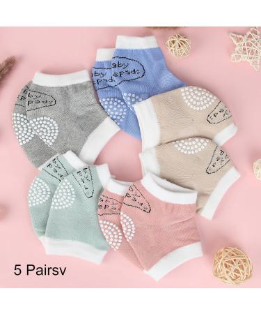 5pcs Baby Knee Pads for Crawling - Multicolor Anti-slip Warmers | Adjustable Unisex Infant Leg Cover Protector | Anti-fall Safety Knee Pads for Toddler - Buy Online on GoSupps.com