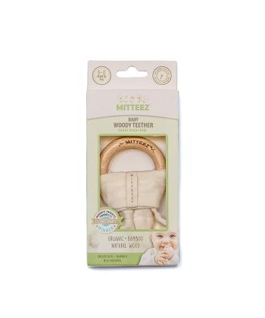 MITTEEZ Organic Wood Baby Teether with Absorbent Cloth - Natural - Buy Online on GoSupps.com