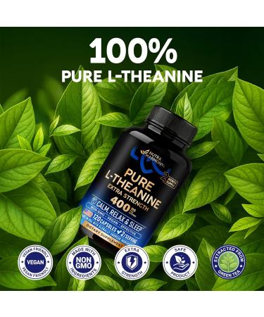 L Theanine 400 mg | L-Theanine Stress Relief | Extra Strength Supplement | Made in USA | Relaxation Sleep & Calm Support | For Men & Women | Plant Based Non-GMO & Gluten-Free | 120 Vegan Capsules 120 Count (Pack of 1) - Buy Online on GoSupps.com