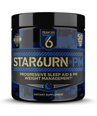 T6 STAR6URN-PM – Fat Burner and Sleep Aid for Muscle-Preserving Weight Loss and Stress Relief, Green Coffee Bean and Garcinia Cambogia Extract, 50 veggie caps