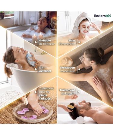 Nortembio 100% Epsom Salts Strawberry & Rose Scent 180g Natural Source of Magnesium | With Hydrating Vitamins C and E | For Relaxing Baths Spa & Skin Care + Free E-Book - Buy Online on GoSupps.com