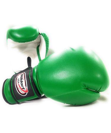 Woldorf USA Water Resistant Nylon Boxing Gloves Kickboxing Muay Thai Punching Bag Gloves - 16oz Vinyl Green - Buy Online on GoSupps.com