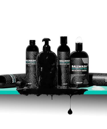Ballsy Wood You Be Mine Charcoal Body Wash for Men 8oz - Natural Soap with Coconut Oil and Aloe Vera - Moisturizing Shower Gel with Drift & Dunes Scent - Buy Online on GoSupps.com