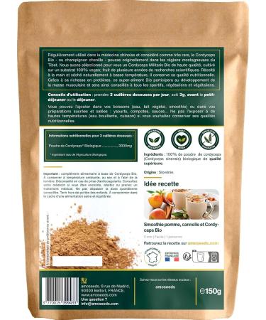 Cordyceps Organic Powder 150G | Superior Quality | Anti-Fatigue Anti-Stress Energy Immunity - Buy Online on GoSupps.com