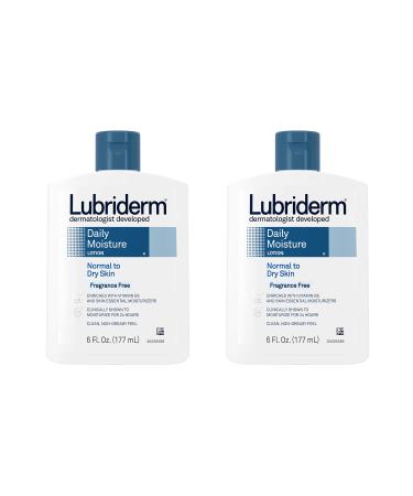 Lubriderm Daily Moisture Lotion Normal to Dry Skin Fragrance Free 6 fl oz (177 ml)