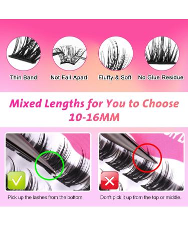 D Curl Lash Cluster Kit DIY Extension with Bond, Seal & Tweezer - 168pcs Russian Individual Eyelash Extension Set for Beginners - B-Cluster Lashes 10-16MM - Buy Online on GoSupps.com