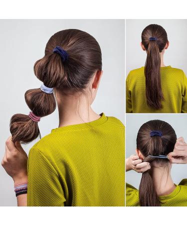 AIERSA 24 Pcs Morandi Hair Tie Bracelets - Boho Elastic Ponytail Holders for Women/Girls - No Damage Hair Elastics - Curly Hair Accessories - Buy Online on GoSupps.com