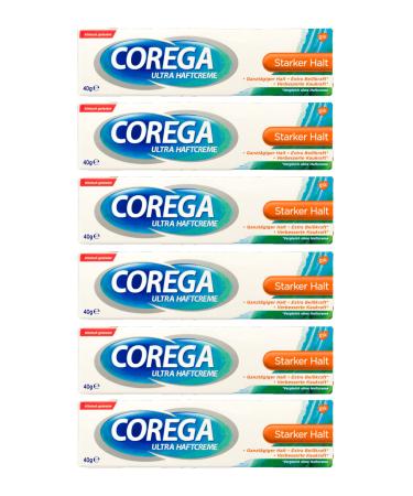 Corega Adhesive Cream Ultra Strong Hold 40ml 6 pcs. - Buy Online on GoSupps.com
