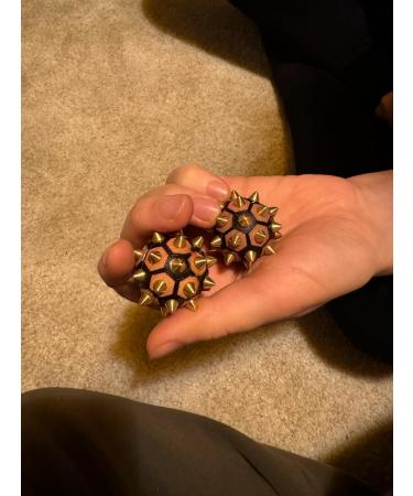 Handmade Wooden & Brass Hedgehog Balls | Acupressure Massage for Relaxation | Natural Stress Relief Tools | DBT Skills - Buy Online on GoSupps.com
