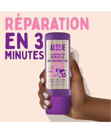 Aussie 3 Minute Miracle Reconstructor Vegan Intensive Nourishing Treatment For Dry & Damaged Hair With Australian Macadamia Nut Oil 225ml - Buy Online on GoSupps.com