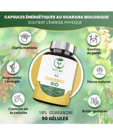Guarana Bio Compl ment Alimentaire 90 G lules - Cure 30-45 Jours - Effet Stimulant et Revigorant - Br le Graisse Extra Fort - Gelules pour nergie et Vitalit Quotidienne - Buy Online on GoSupps.com