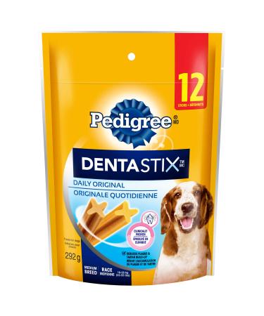 PEDIGREE DENTASTIX Oral Care Adult Dog Treats for Medium Dogs - Original 12 Sticks Original 12 count (Pack of 1) Dog Treats