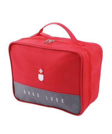 Tikplus medication bag large portable travel pharmacy bag first aid bag empty waterproof travel pharmacy pocket emergency bag for home camping red