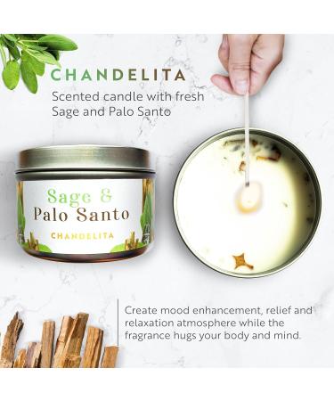 Chandelita Fragrance Candle | Natural Essential Oil Soy Wax | Chakra Aromatherapy Candle for Meditation & Cleansing - Sage & Palo Santo - Buy Online on GoSupps.com