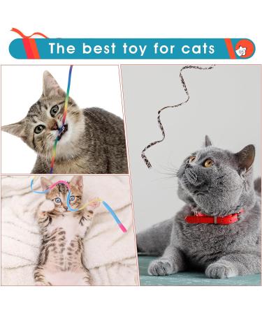 Amaxiu Cat Wand Toy Set Interactive Cat Wand Toy with Rainbow Ribbon String Rainbow Cloth String Leopard Print Cloth String for Small Cats Kittens Indoor Training Catcher(3 Packs) - Buy Online on GoSupps.com