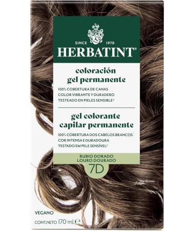  Herbatint Herbatint 7D Golden Blonde Permanent Hair Gel 170 ml ammonia-free optimal gray coverage with 8 organic extracts for long-lasting and soft color - Buy Online on GoSupps.com