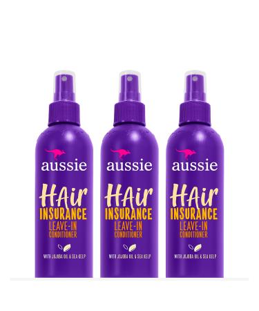Aussie Leave in Conditioner Spray with Jojoba & Sea Kelp Hair Insurance 8 fl oz Triple Pack Leave-In Conditioner (Pack of 3) 236ml (Pack of 3)