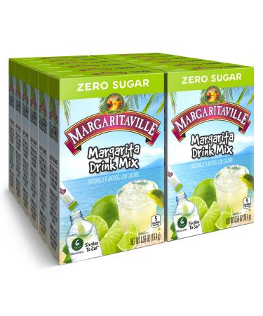 Margaritaville Singles to Go Water Drink Mix - Margarita Flavored, Non-Alcoholic Powder Sticks (12 Boxes with 6 Packets Each - 72 Total Servings), 0.65 Ounce (Pack of 12)