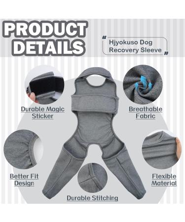 Premium Dog Recovery Suit - Hjyokuso Anti-Wound Licking Bodysuit for Dogs | Post-Op Leg Protection | E-Collar Alternative - Gray - Buy Online on GoSupps.com