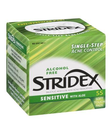 Stridex Single-Step Acne Control Sensitive with Aloe Alcohol Free Soft Touch Pads - Buy Online on GoSupps.com