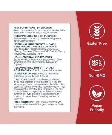 Organika Blood Sugar Control Bonus Size- Chromium and Bitter Melon 150 vcaps - Buy Online on GoSupps.com