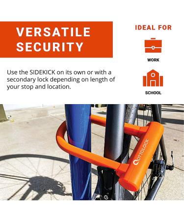 OTTOLOCK Sidekick Compact U-Lock | Lightweight Silicone-Coated Bike Lock in Orange - Buy Online on GoSupps.com