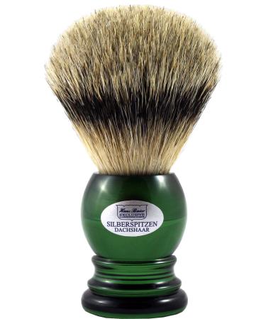 Hans Baier Exclusive Shaving Brush Real Silvertip Badger Hair - Handle English-Green Size 2