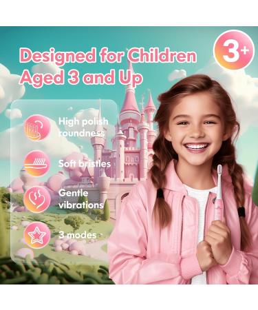 Dada-Tech Kids Electric Toothbrush Rechargeable with Timer - Unicorn Pink | Sonic Technology, 3 Modes, Waterproof | For Boys and Girls Age 3+ | 1 Count - Buy Online on GoSupps.com