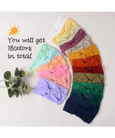 18PCS Baby Nylon Headbands Hair Bows for Girls - Newborn to Toddler - Buy Online on GoSupps.com