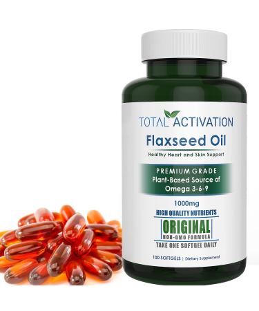 Organic Flaxseed Oil 1,000 mg Omega-3, Immune System Booster with Omega 3,6,9 from Natural ALA, Supports Healthy Heart, Hair, Skin and Nails, 100 Rich Liquid Softgels Per Bottle - Buy Online on GoSupps.com