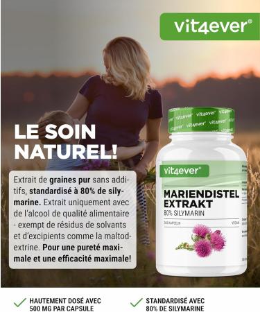 Milk Thistle Extract 365 capsules of 500 mg each - 80% silymarin - 12 months supply - High dosed - Vegan - Buy Online on GoSupps.com