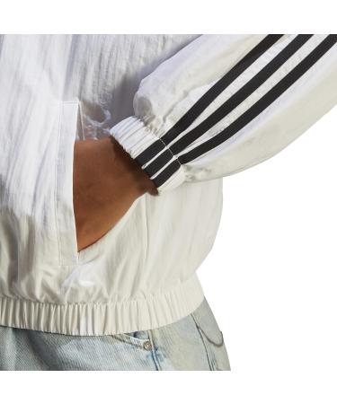 Buy adidas Female Adult Essentials 3-Stripes Woven Windbreaker Jacket - M White/Black | International Shipping Available - Buy Online on GoSupps.com