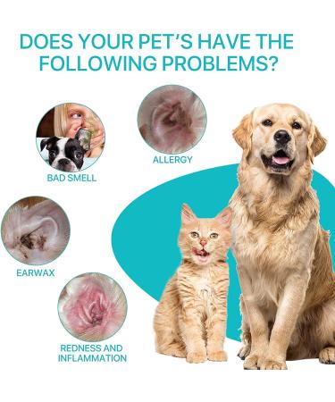 ALIVER Dog Ear Cleaner - Alcohol-Free Liquid Treatment for Ear Infections, Hair Removal, Odor - 1PC Ear Powder - Buy Online on GoSupps.com