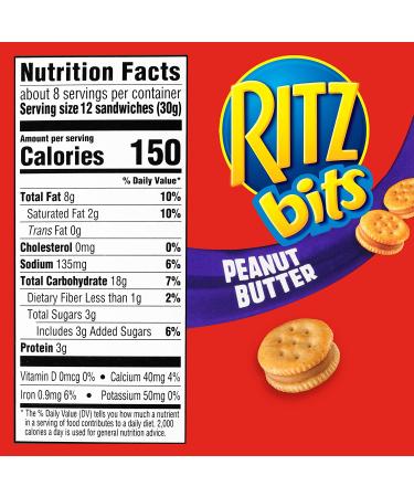 RITZ Bits Peanut Butter Sandwich Crackers 8.8 oz Pack of 12 - 8.8 Ounce (Pack of 12) - Buy Online on GoSupps.com